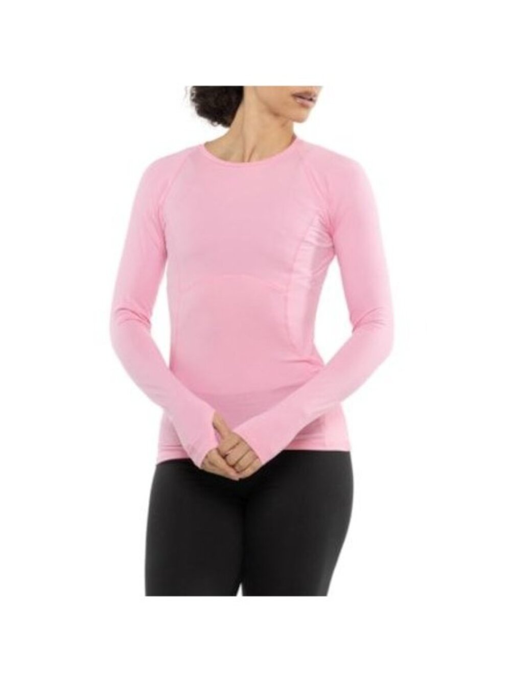 Spyder Active Womens XS Pink White Stripe Long Sleeve Athletic Shirt Thumbholes